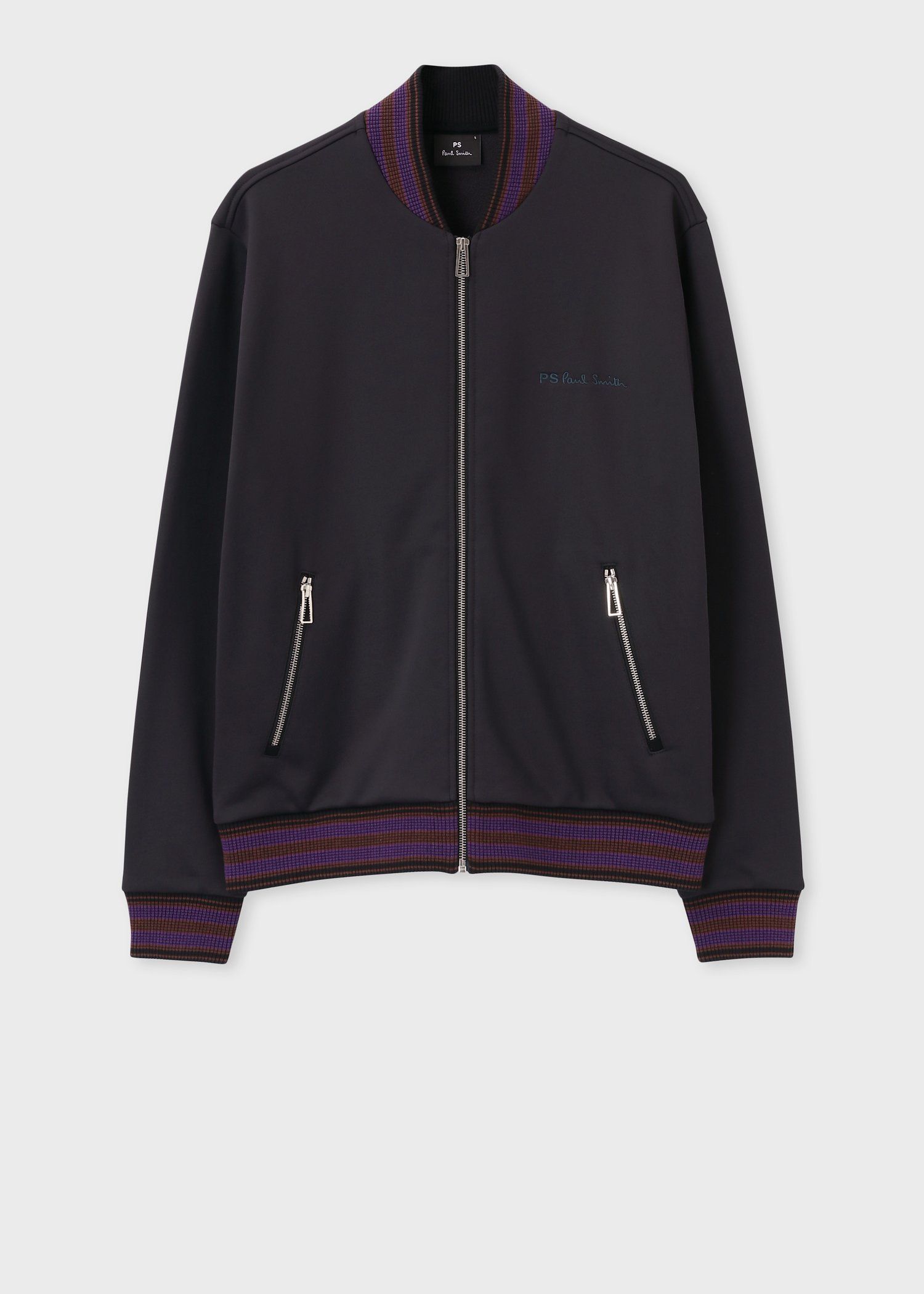 ストライプリブ トラックジャケット