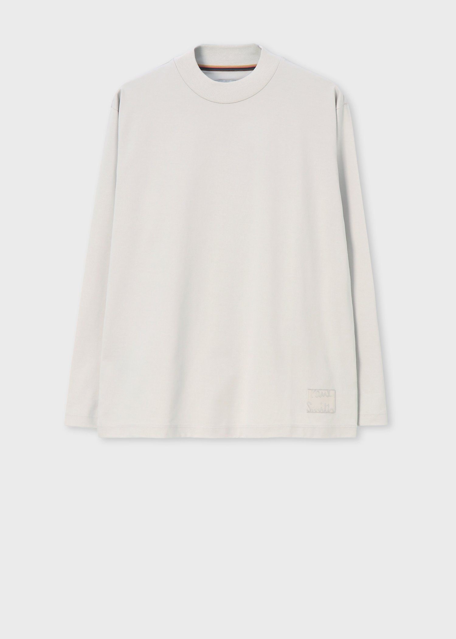 "Cropped logo" モックネック長袖Tシャツ