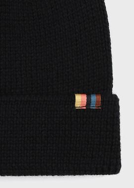 アーティストストライプタブ ニットキャップ（ブラック） ｜ポール・スミス
