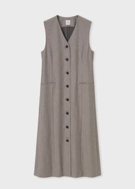 ウィメンズ カシミアブレンド フランネル ジャンパースカート