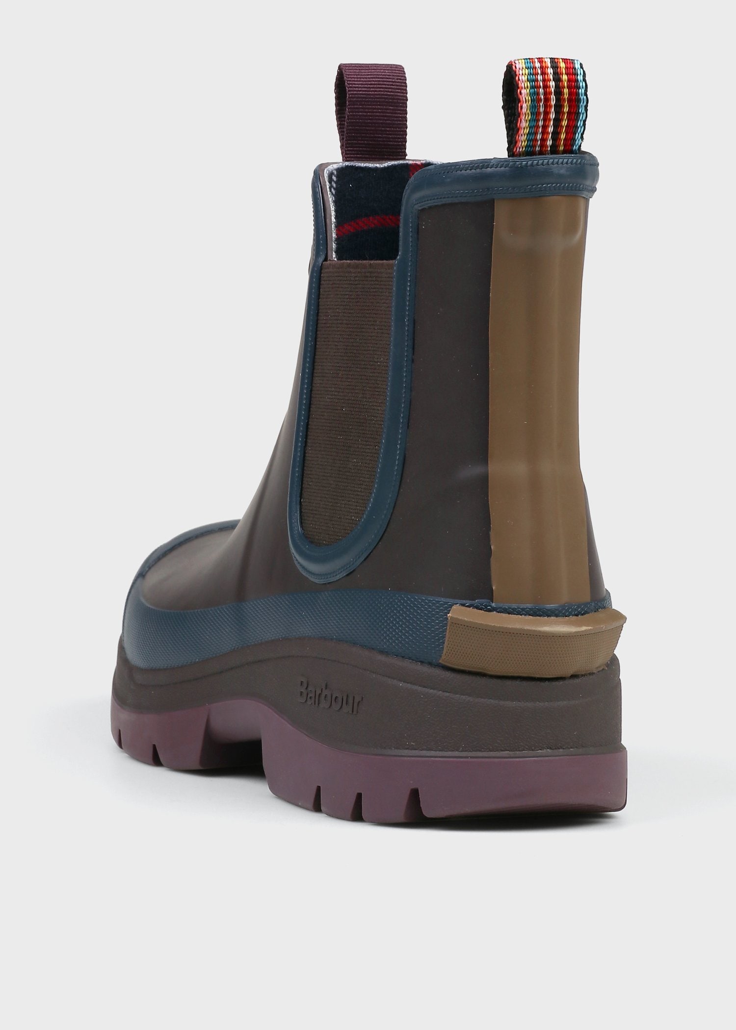 "Paul Smith Loves Barbour" カラーブロック サイドゴアレインブーツ