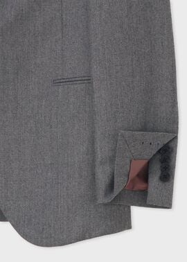 美品✨ポールスミス カシミヤ　入子菱ショールカラー ジャケット グレー M ウィメンズ カシミアブレンド フランネル ジャケット（グレー