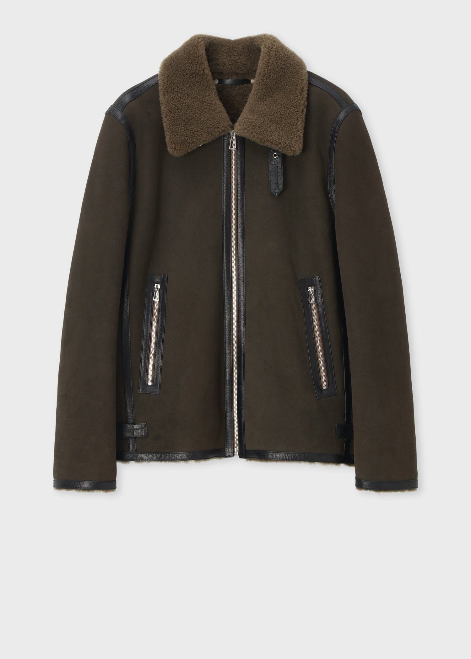 コンビテクスチャー ムートンレザー ブルゾン