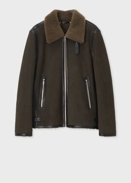 コンビテクスチャー ムートンレザー ブルゾン