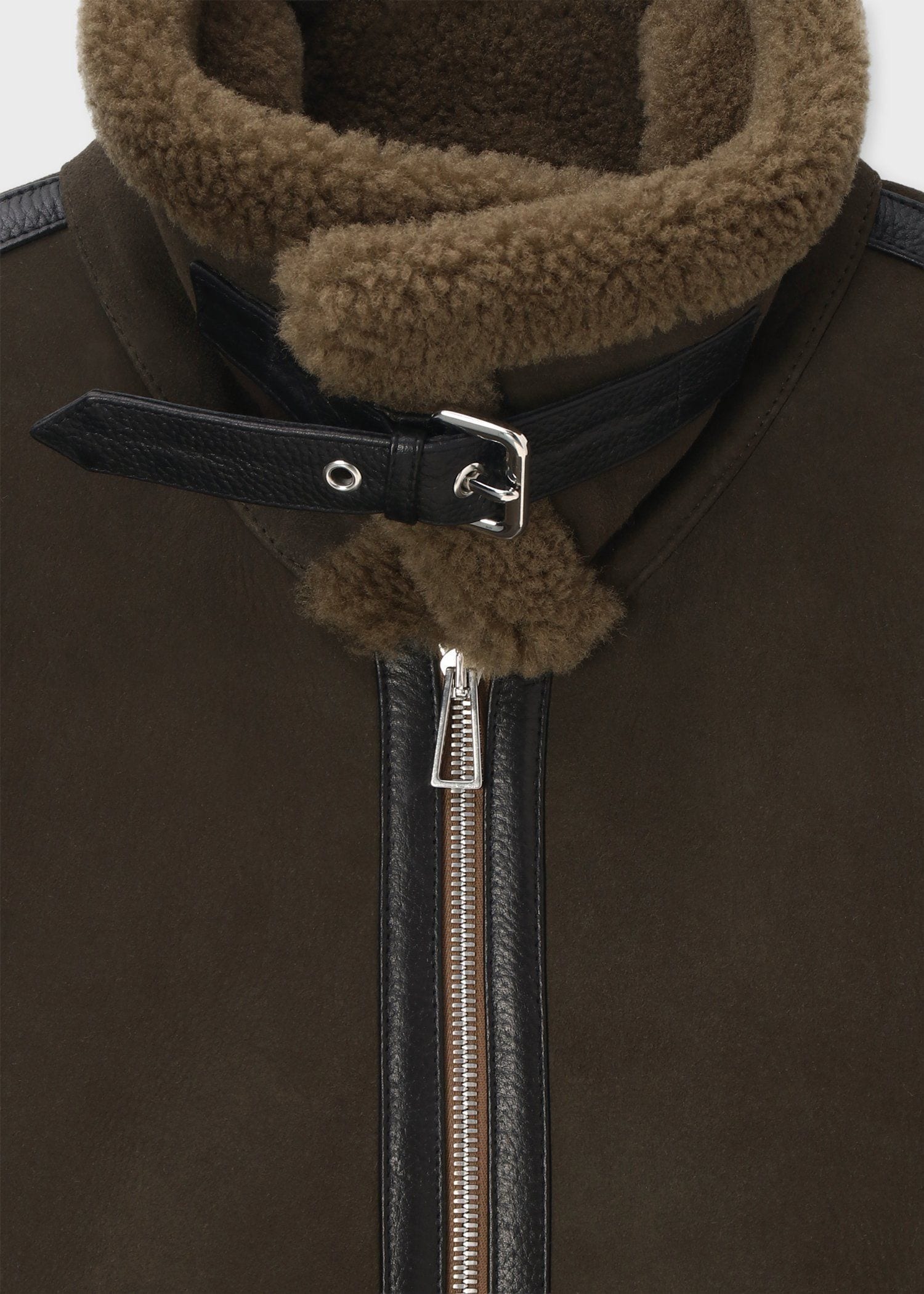 コンビテクスチャー ムートンレザー ブルゾン