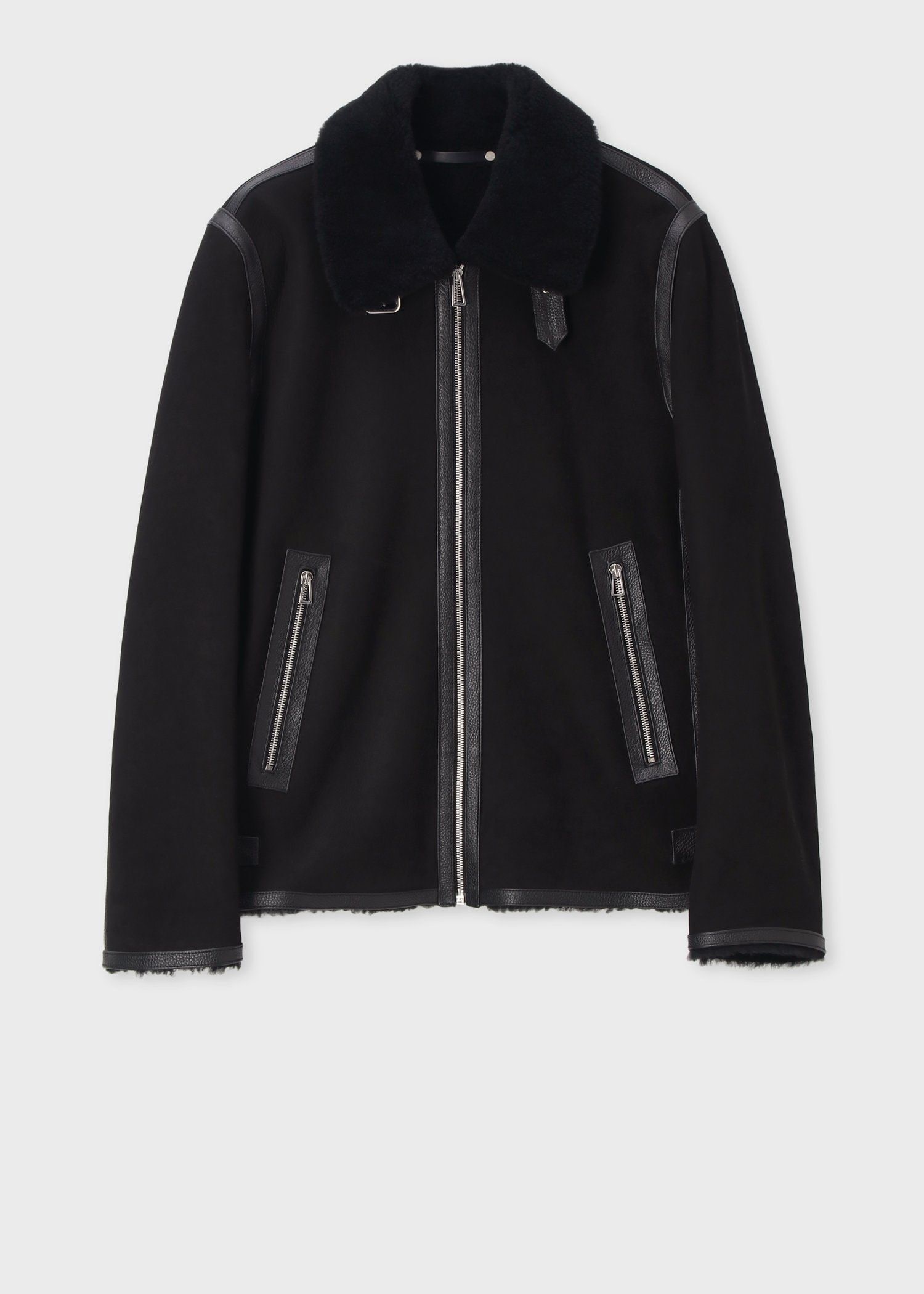 コンビテクスチャー ムートンレザー ブルゾン