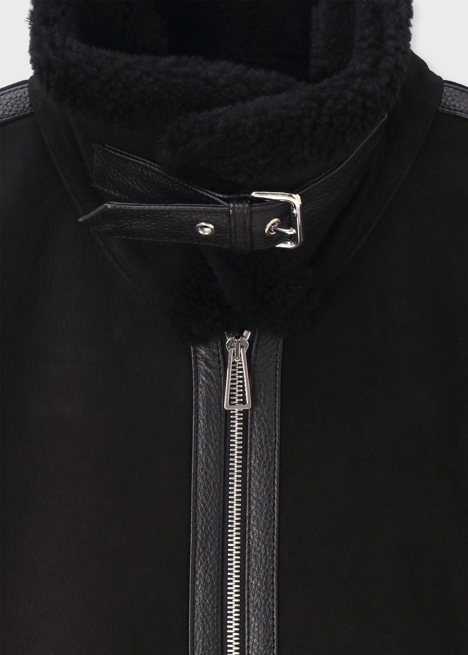 コンビテクスチャー ムートンレザー ブルゾン