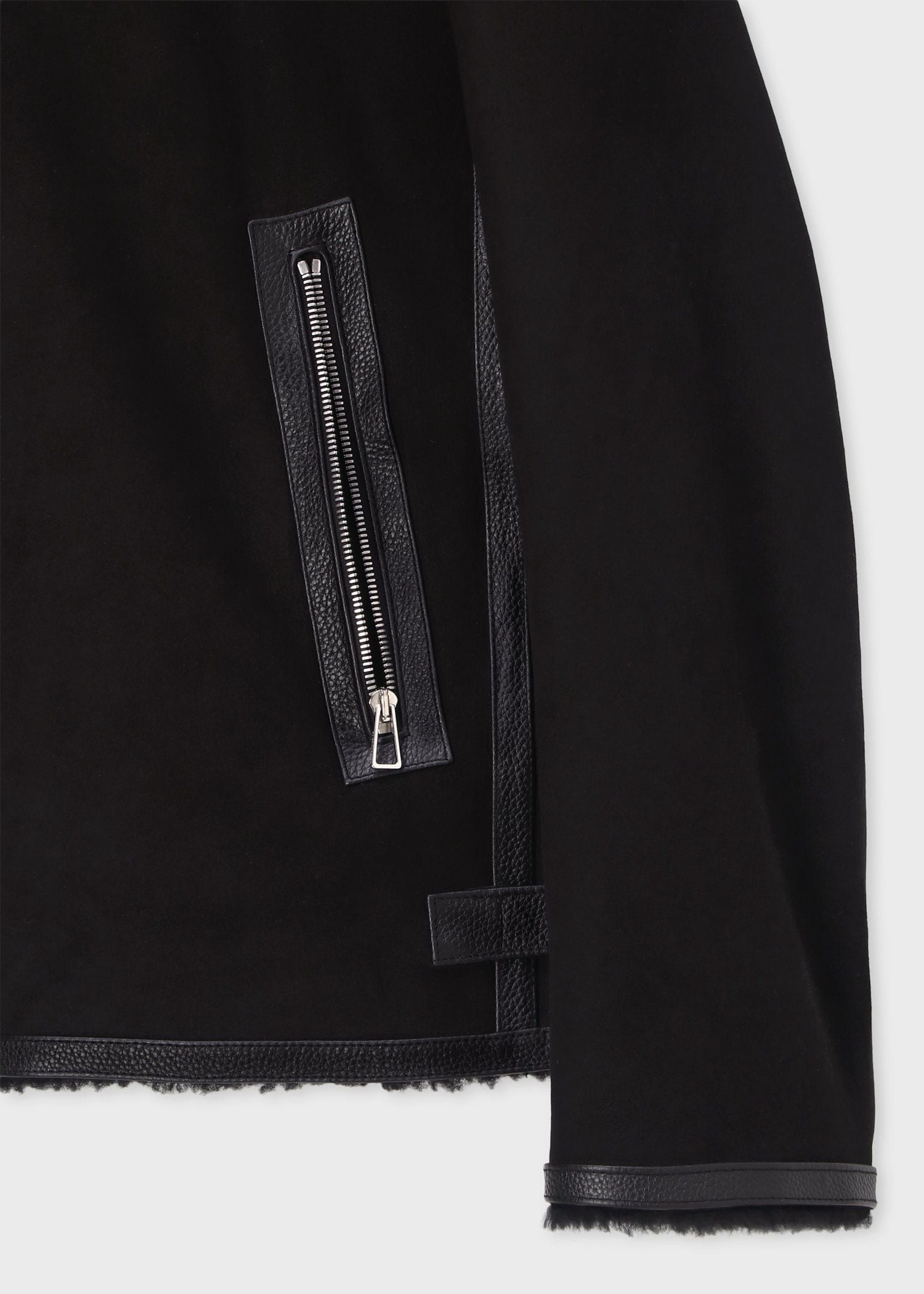 コンビテクスチャー ムートンレザー ブルゾン