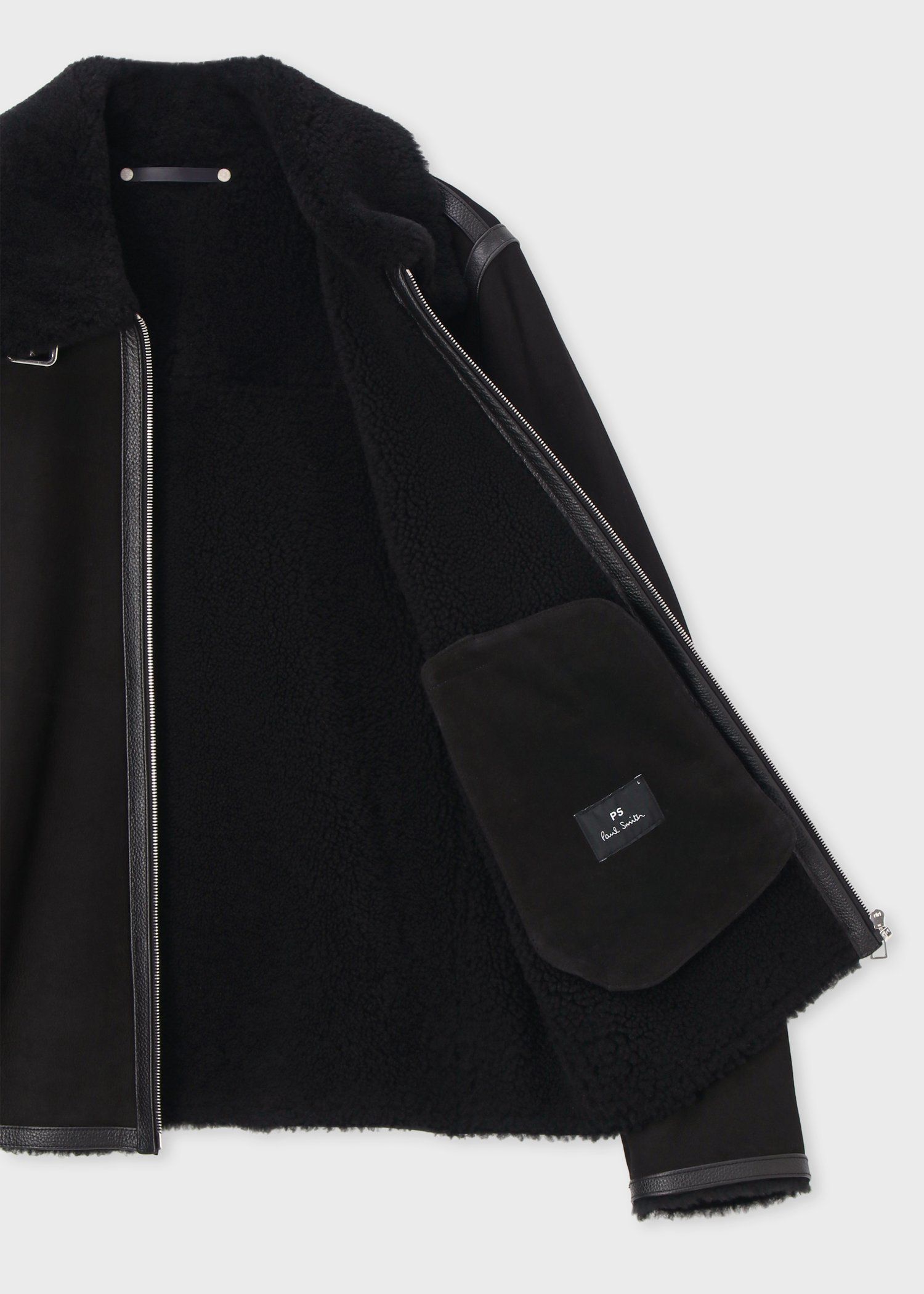 コンビテクスチャー ムートンレザー ブルゾン