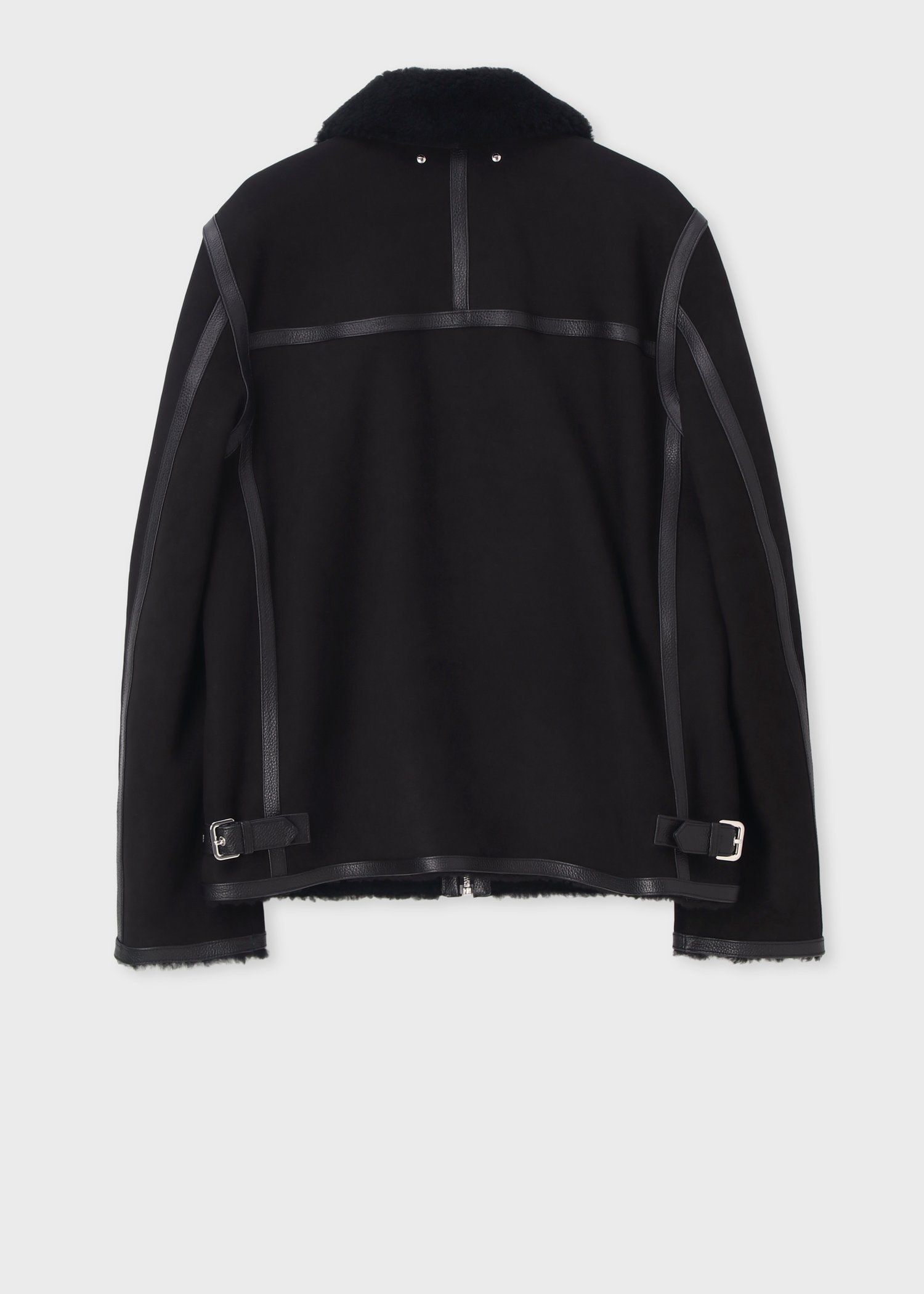 コンビテクスチャー ムートンレザー ブルゾン