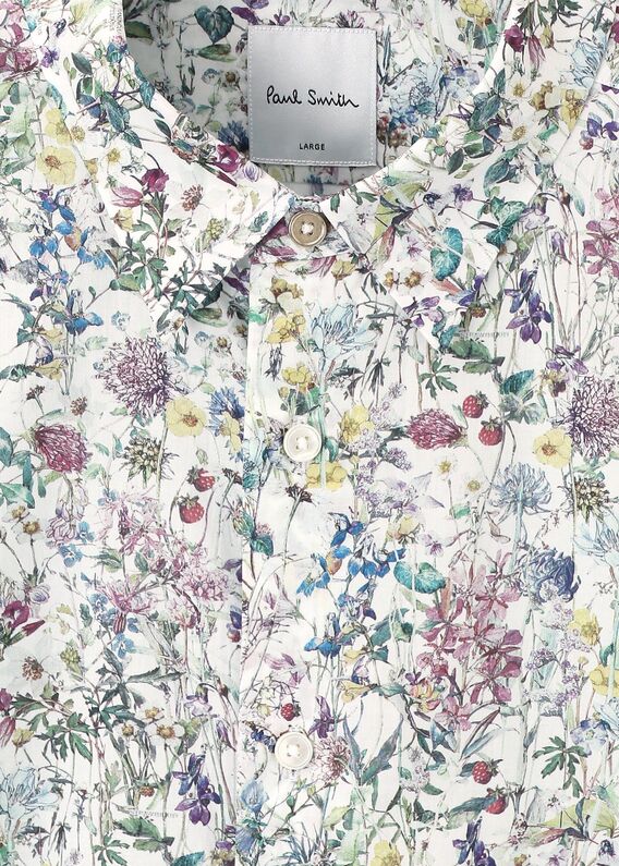 【美品】ポールスミス　総柄　花　フラワー　シャツ　ビッグサイズ　絵画風 美品】ポールスミス総柄花フラワーシャツビッグサイズ絵画風