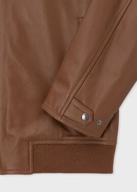 スタンドカラー レザーブルゾン（キャメル） ｜ポール・スミス