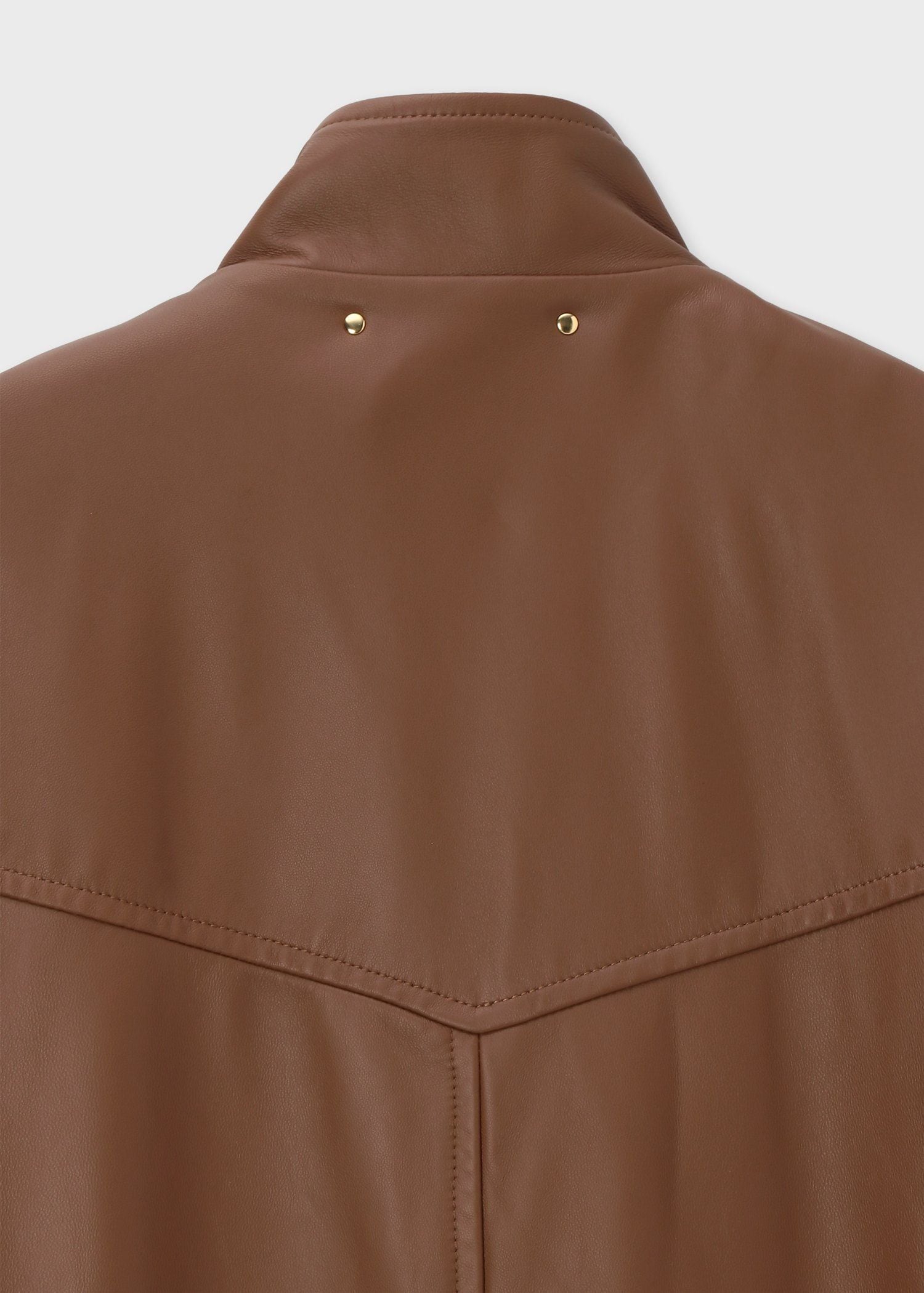 スタンドカラー レザーブルゾン