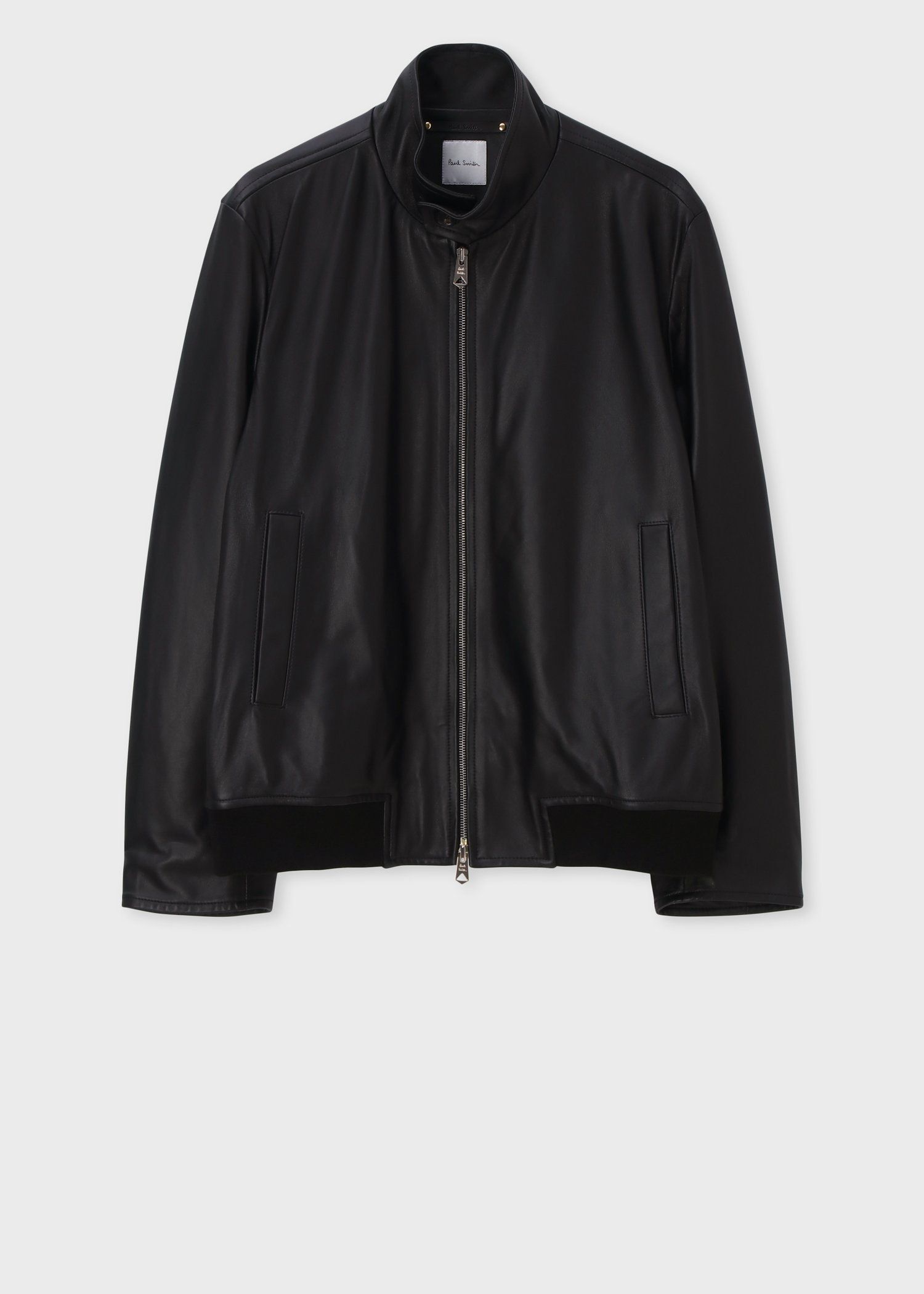 スタンドカラー レザーブルゾン