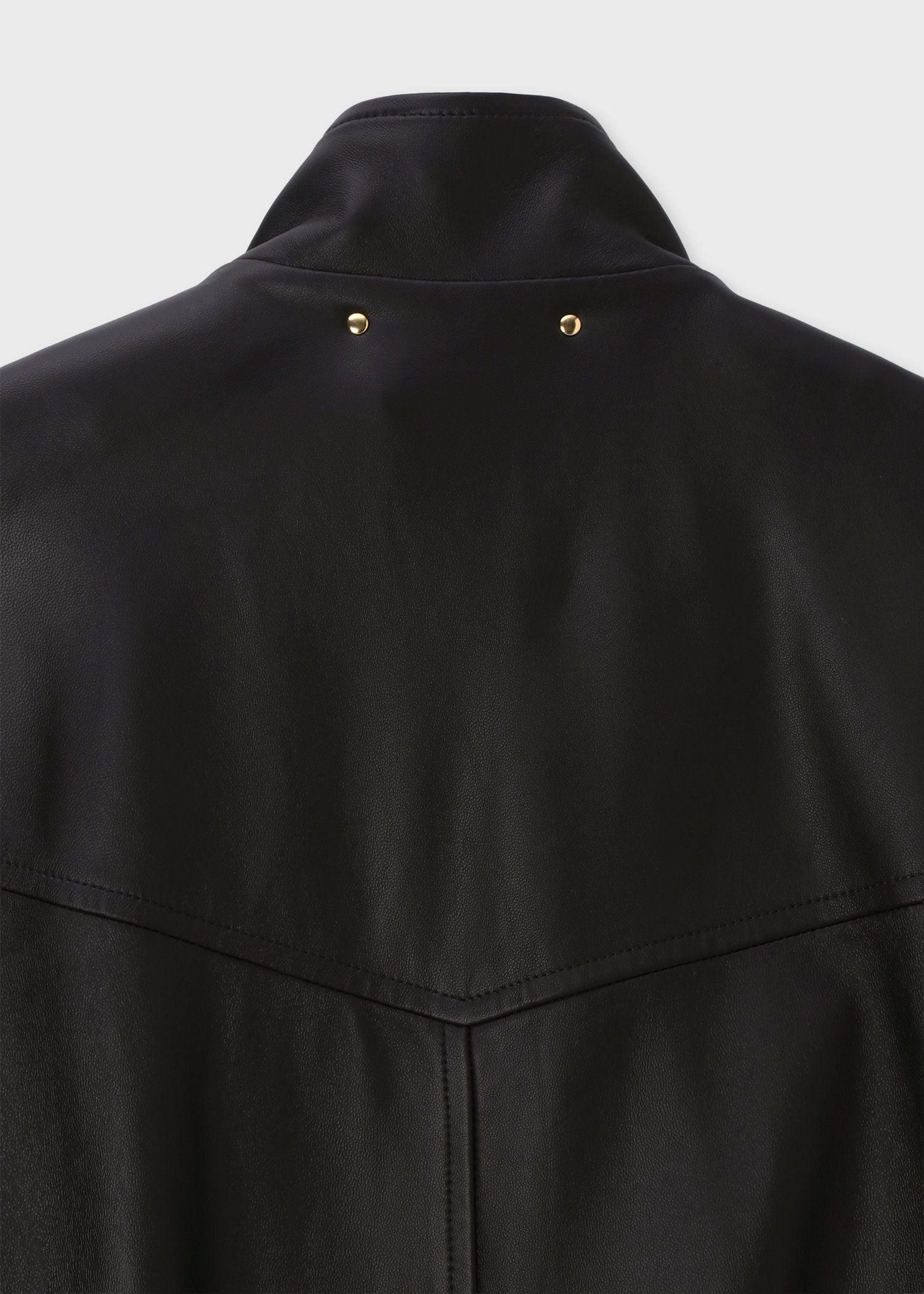 スタンドカラー レザーブルゾン