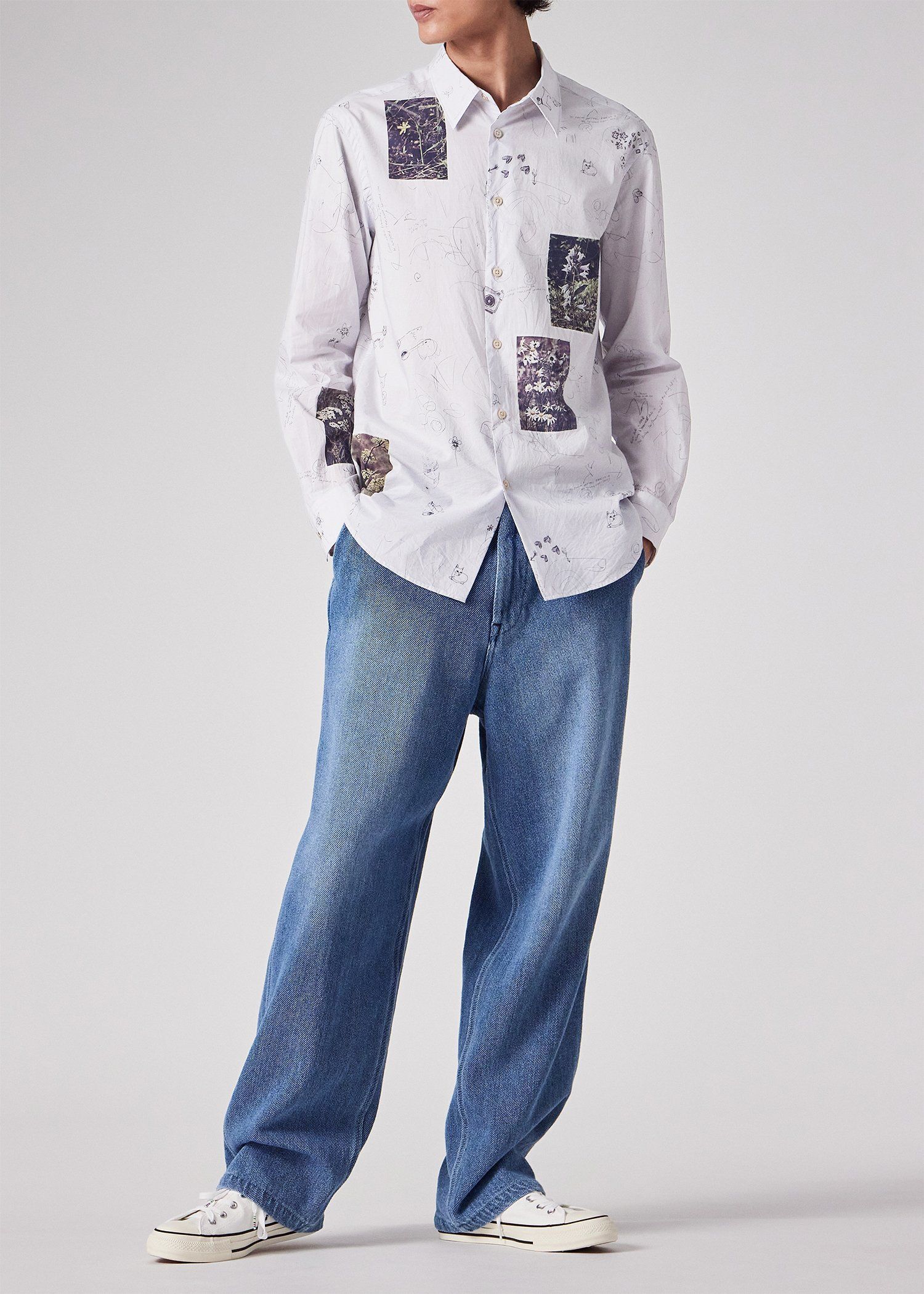 "Floral Postcards" シャツ