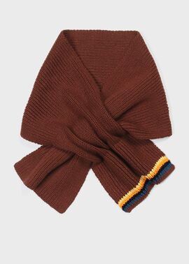 アーティストストライプ ニットスカーフ（ダークレッド） ｜ポール・スミス