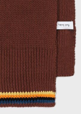 アーティストストライプ ニットスカーフ（ダークレッド） ｜ポール・スミス