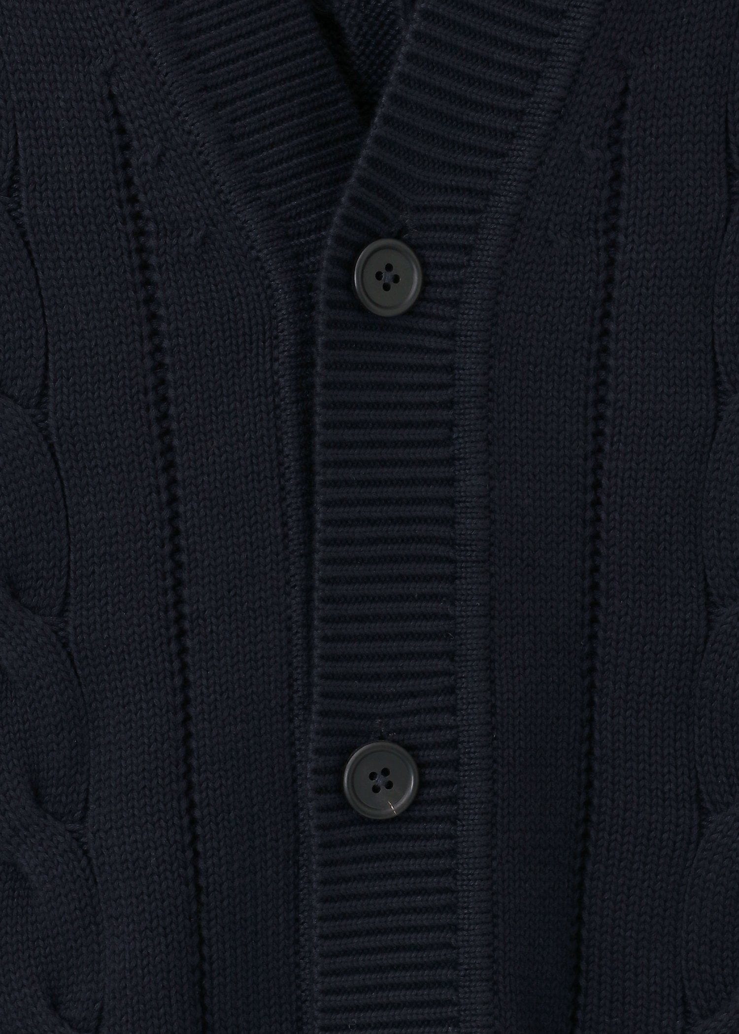 コットンケーブル Vネックカーディガン