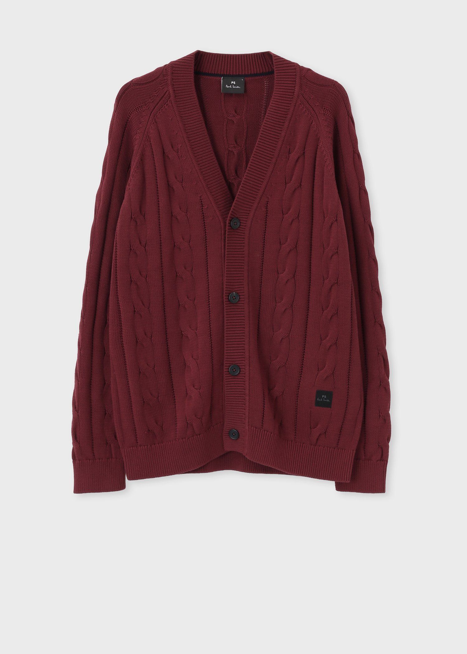 コットンケーブル Vネックカーディガン（ネイビー） ｜ポール・スミス