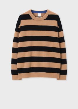 コントラストボーダー クルーネックニット