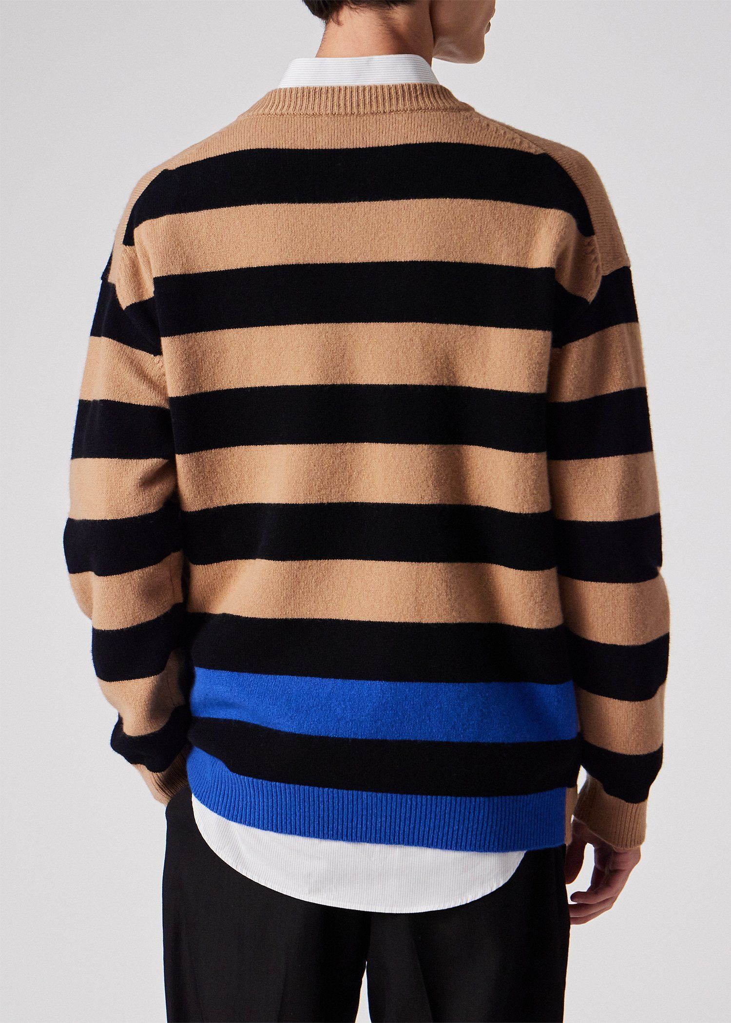 コントラストボーダー クルーネックニット