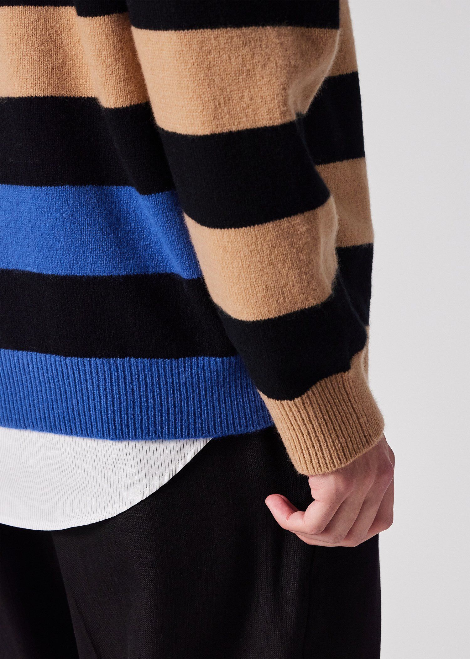 コントラストボーダー クルーネックニット