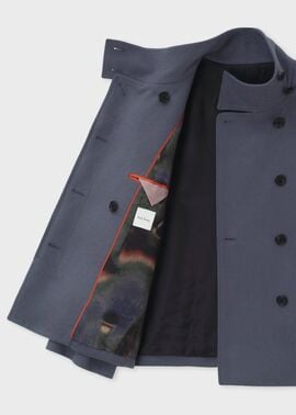 美品　21AW ポールスミス ピーコート ダブルブレスト　女優襟　総柄　花柄 美品 21AW ポールスミス ピーコート ダブルブレスト 女優襟 総柄 花柄