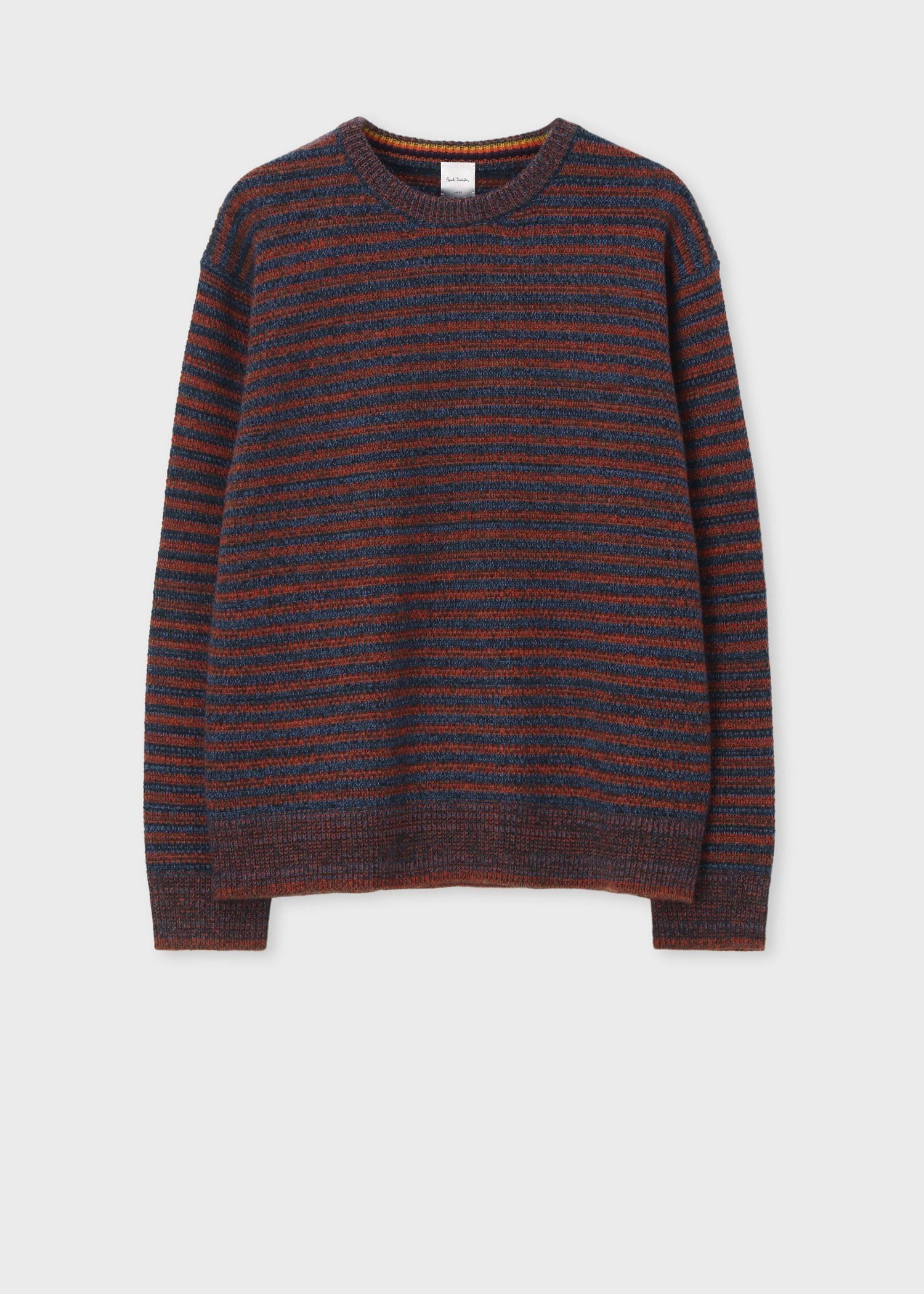 メランジボーダー クルーネックニット