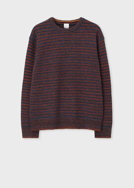 メランジボーダー クルーネックニット