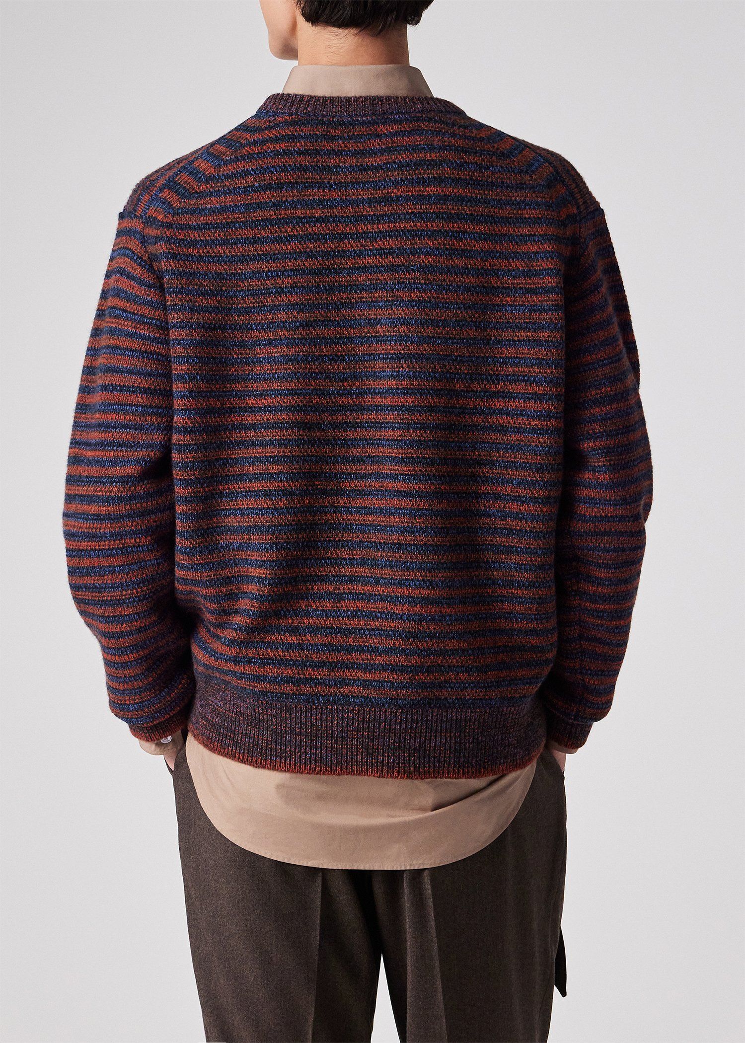 メランジボーダー クルーネックニット