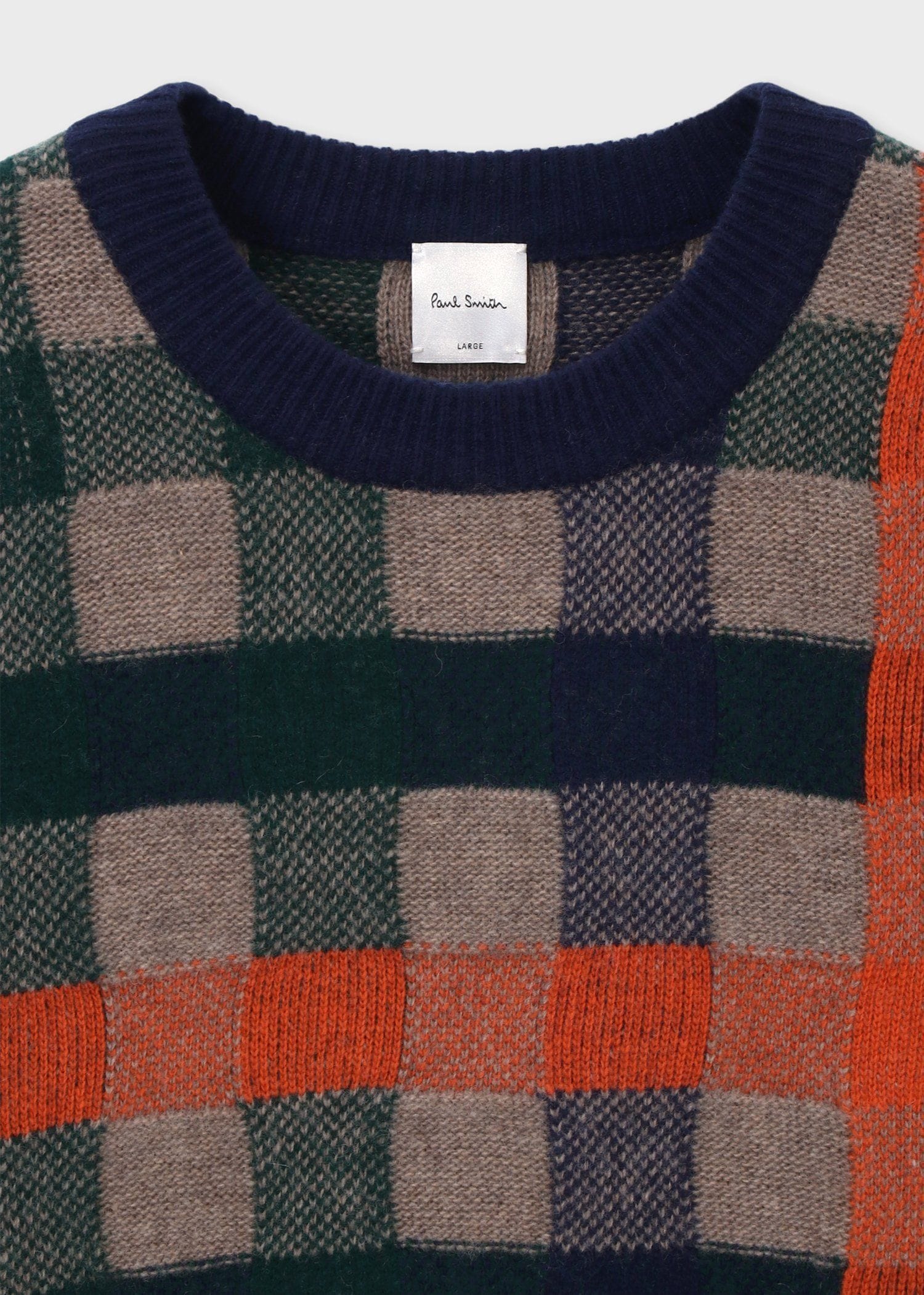 ビンテージファンシーチェック クルーネックニット