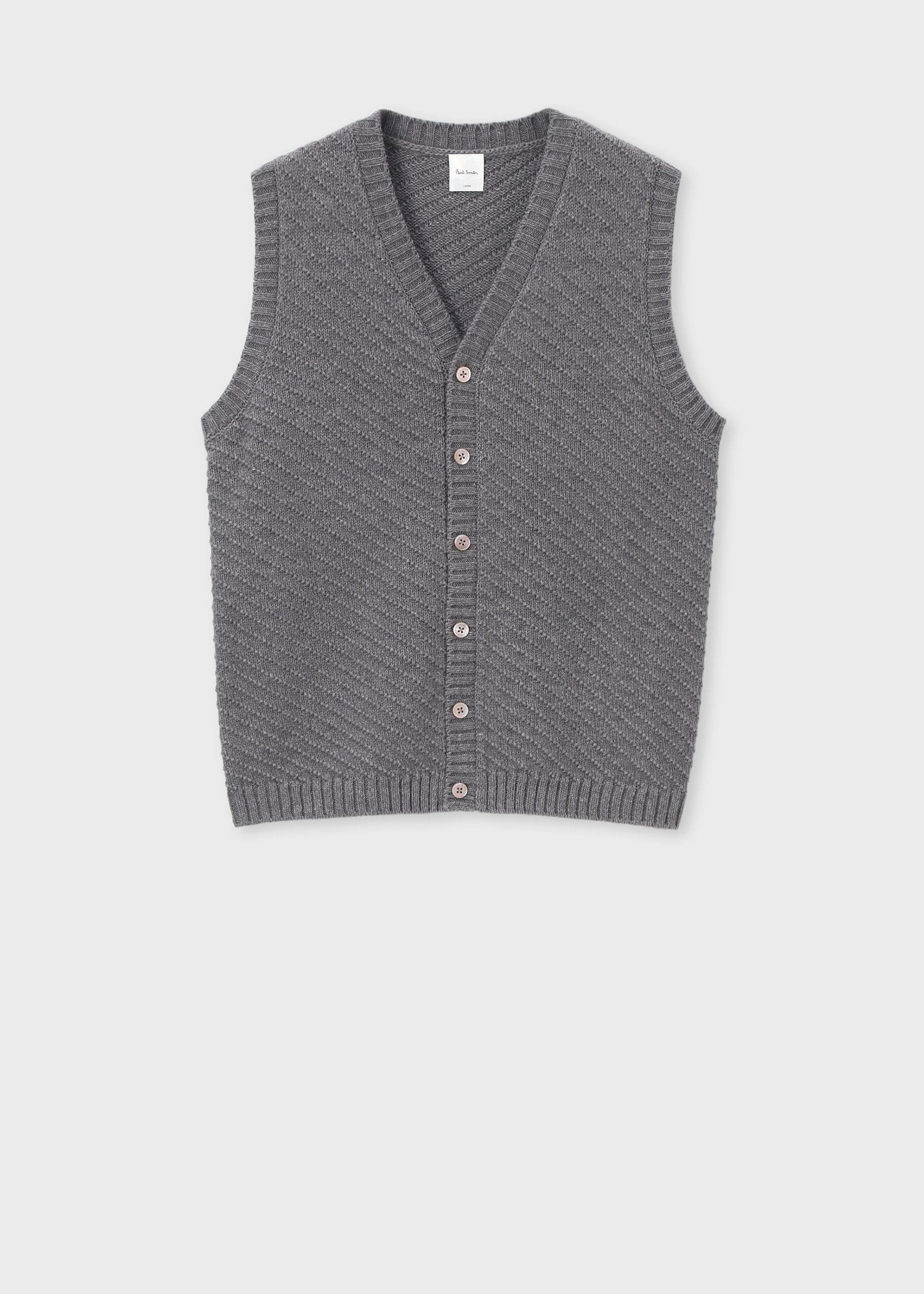 ダイアゴナルステッチ Vネックニットベスト