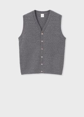 ダイアゴナルステッチ Vネックニットベスト