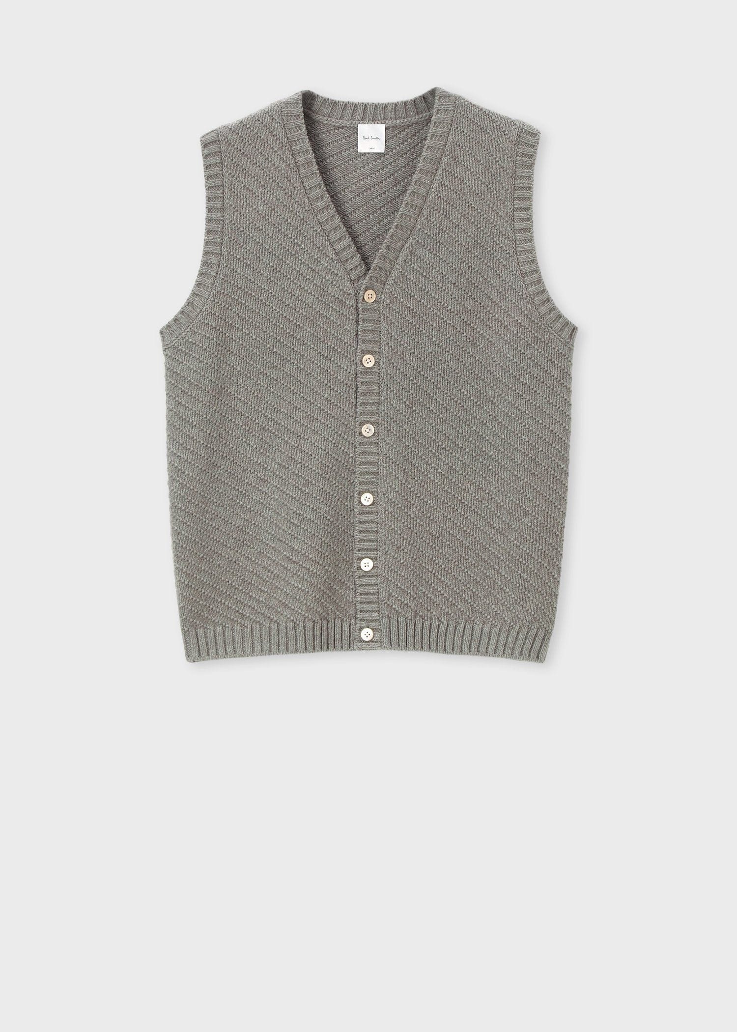 ダイアゴナルステッチ Vネックニットベスト