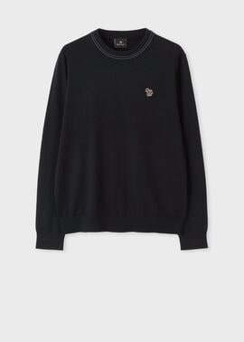 "Sports Stripe Zebra" クルーネックニット