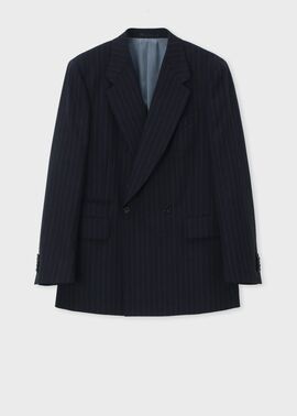 クラシックチョークストライプ 2Bダブルブレスト ジャケット ｜ポール