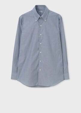 ヘアラインストライプ ボタンダウン ドレスシャツ