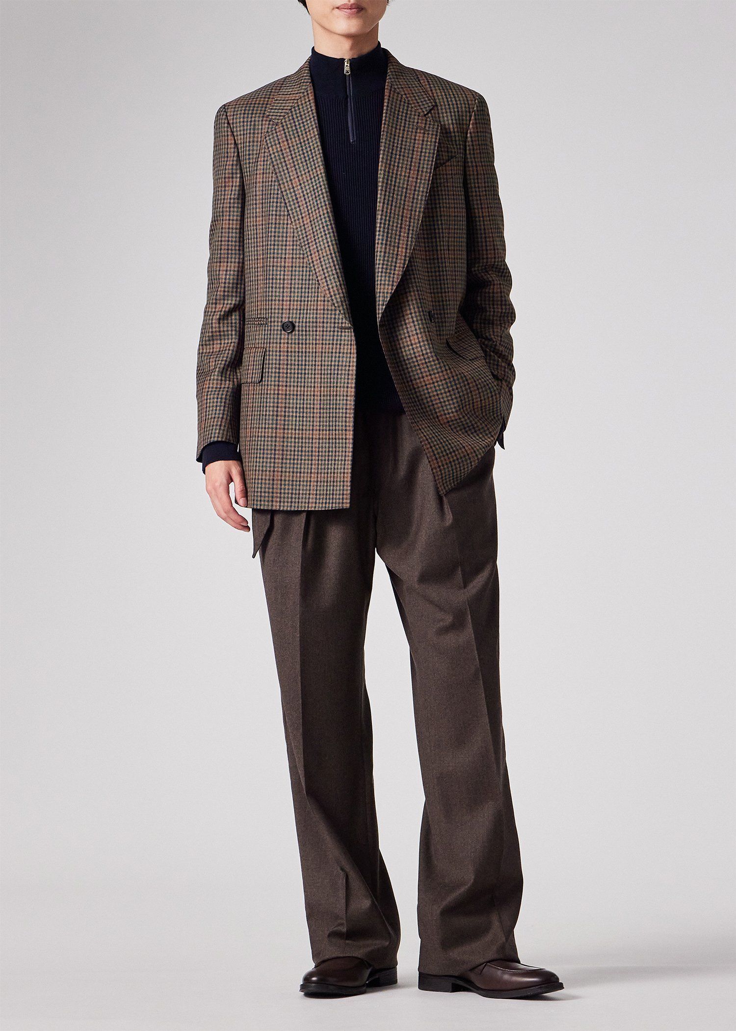 クラシックガンクラブチェック 2Bダブルブレストジャケット