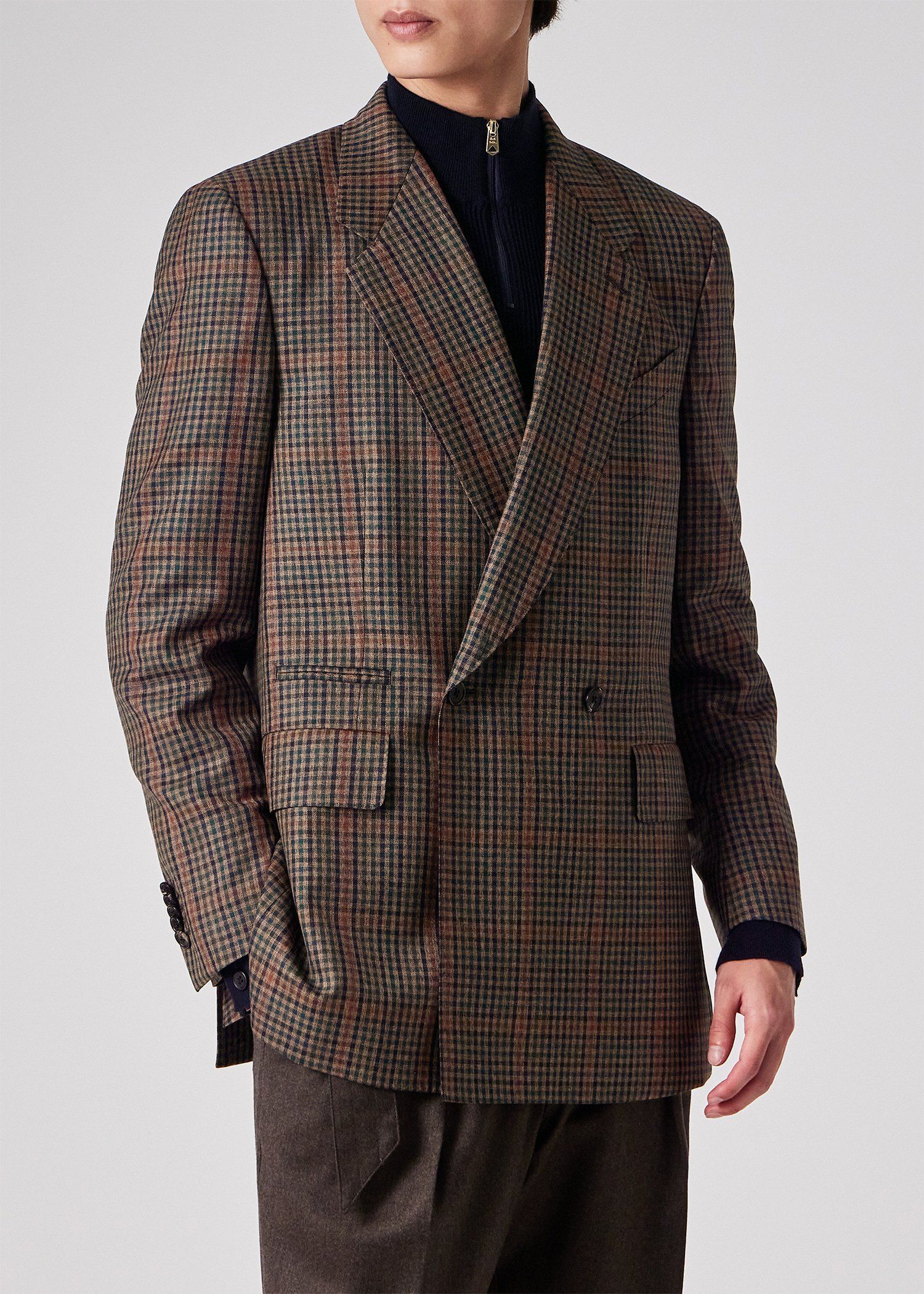 クラシックガンクラブチェック 2Bダブルブレストジャケット