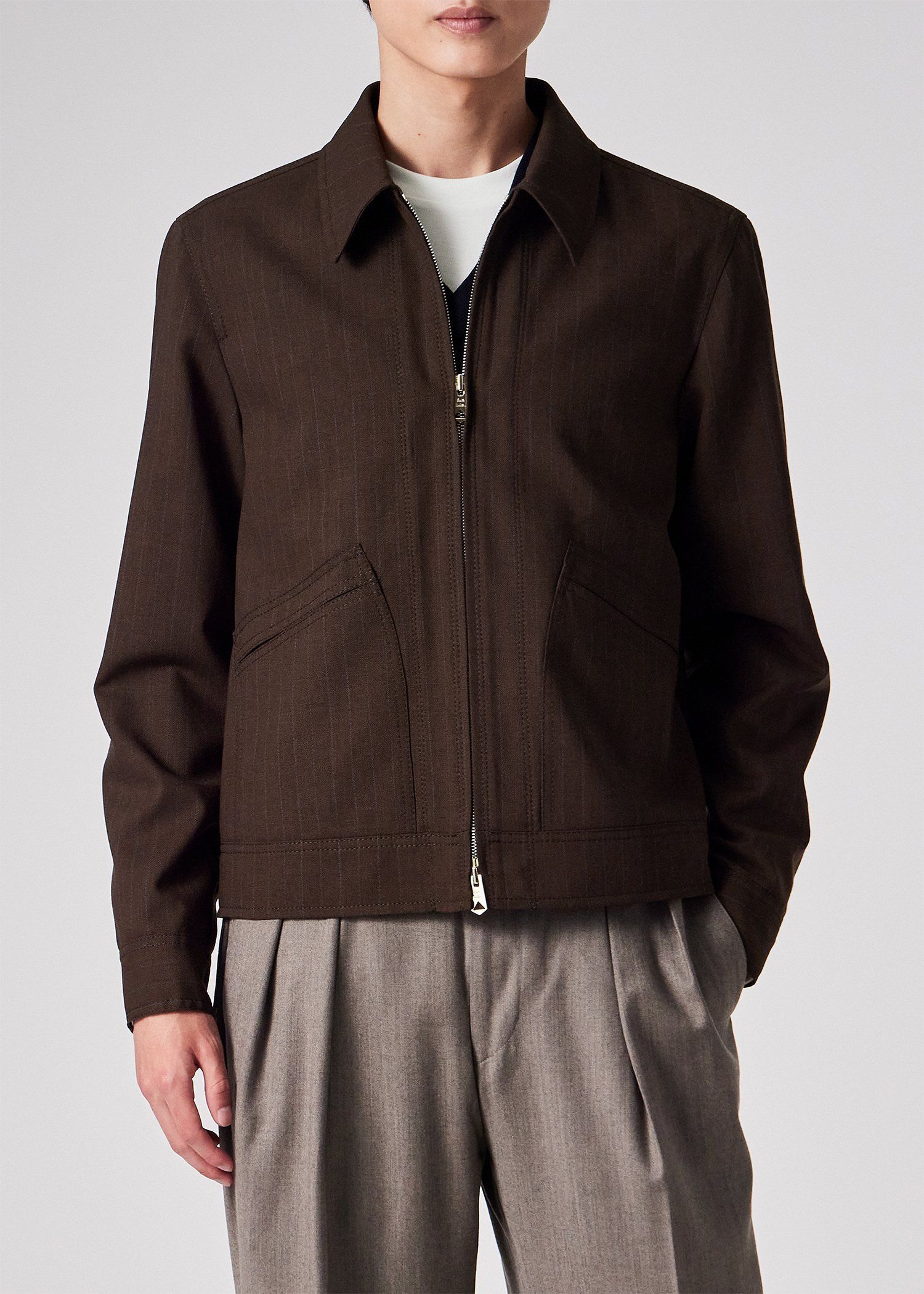 クラシックチョークストライプ ジップフロント ブルゾン ｜ポール・スミス