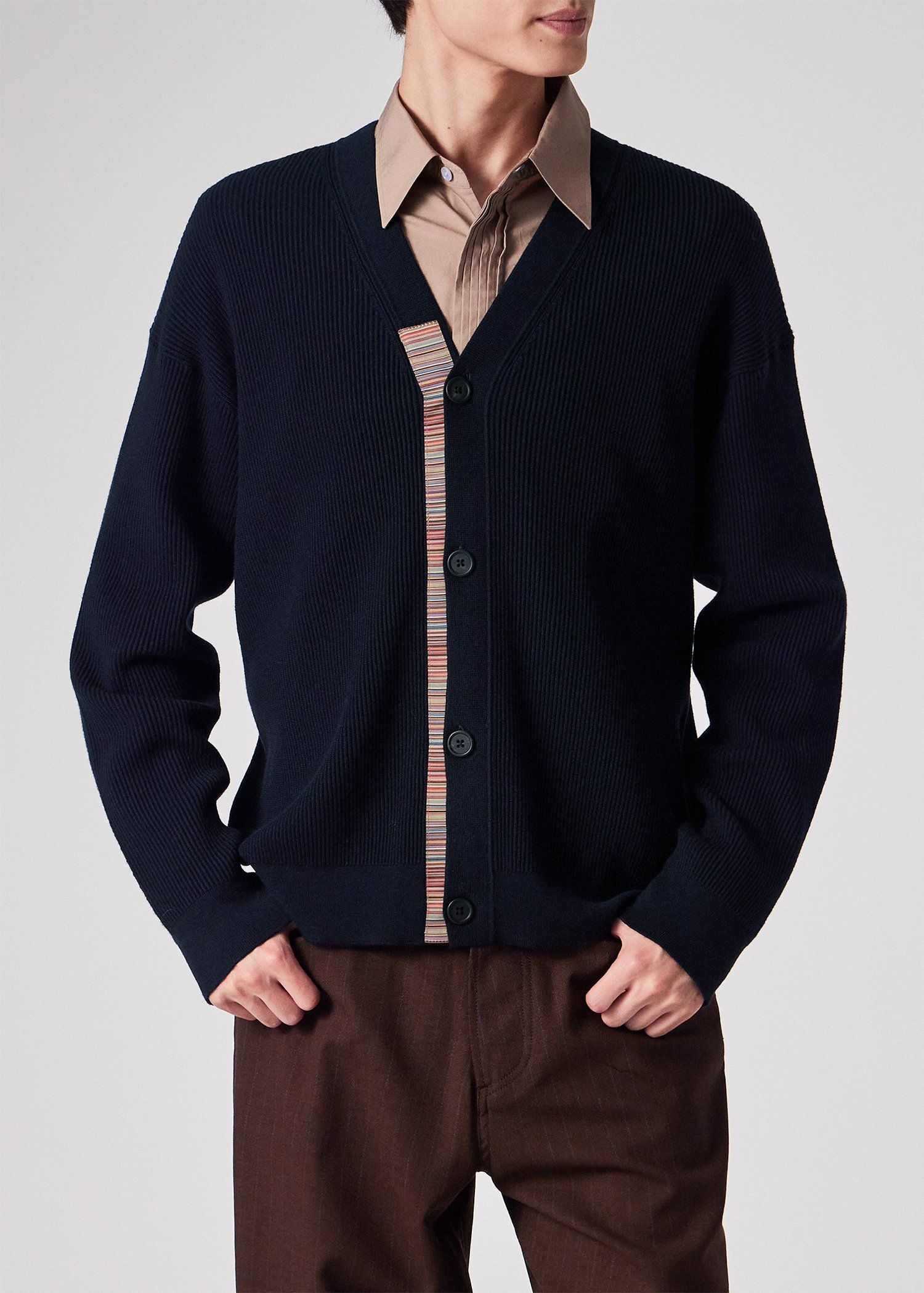 シグネチャーストライプテープ カーディガン