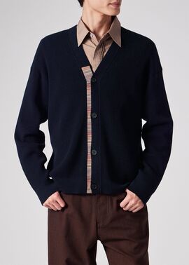 シグネチャーストライプテープ カーディガン（ネイビー） ｜ポール・スミス