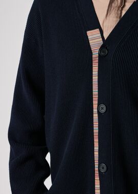 シグネチャーストライプテープ カーディガン（ネイビー） ｜ポール・スミス