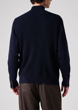 シグネチャーストライプテープ ハーフジップニット（ネイビー