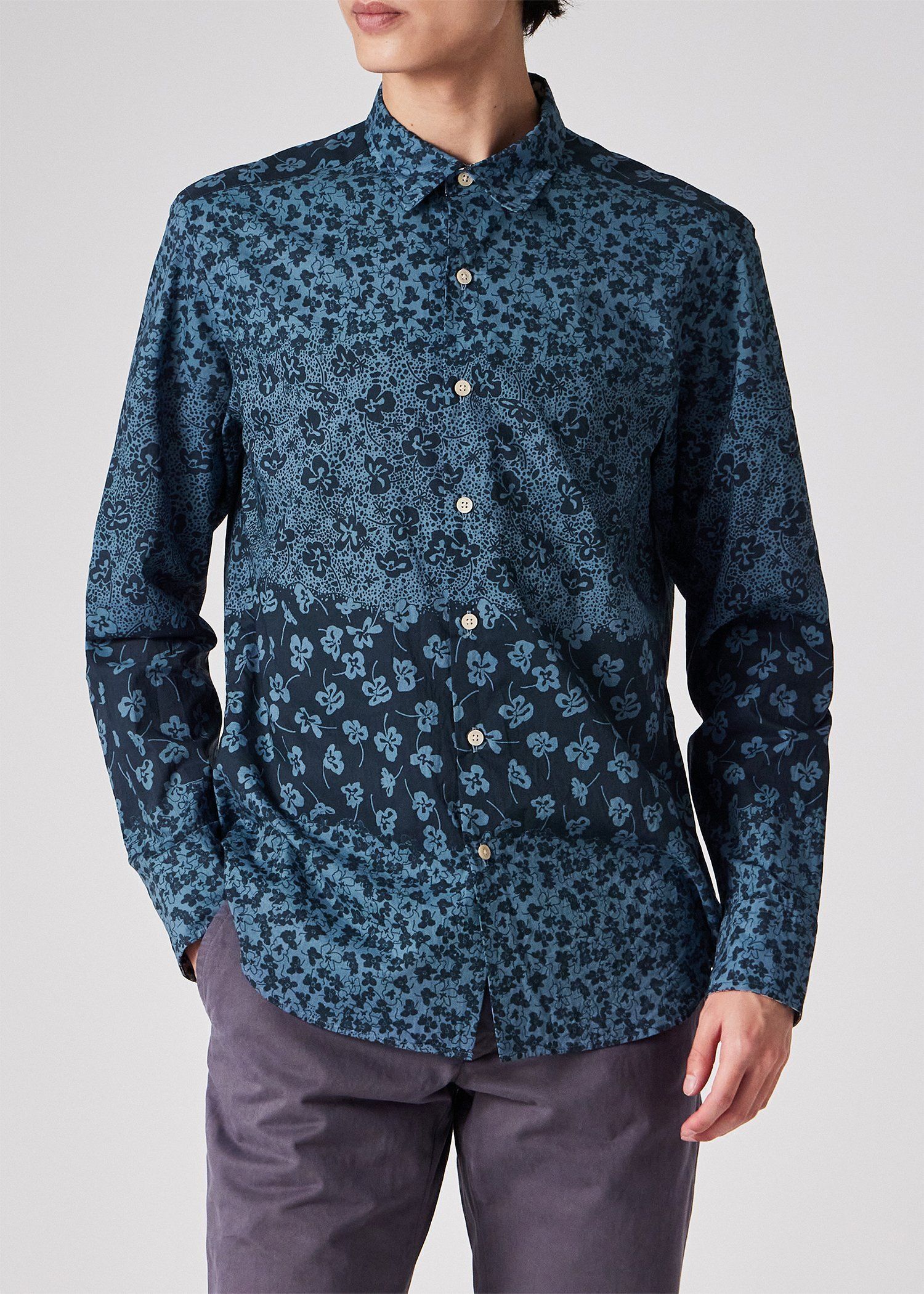 【ポールスミス】 \"Fabric Floral Collage\"長袖シャツ Paul smitn Fabric Floral Collage長袖シャツ