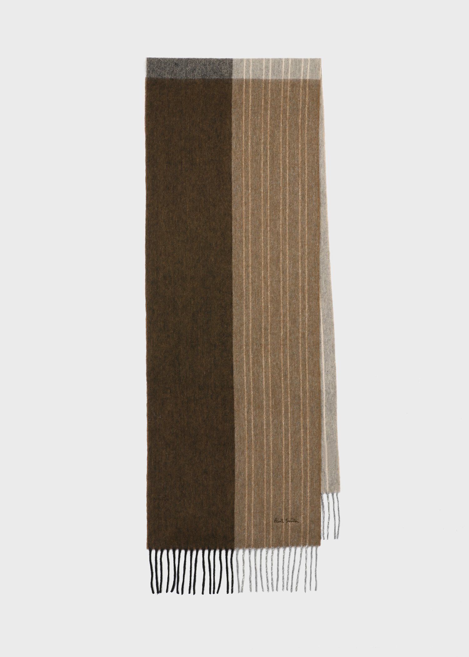 カラーブロッキング ストライプ カシミヤブレンド マフラー