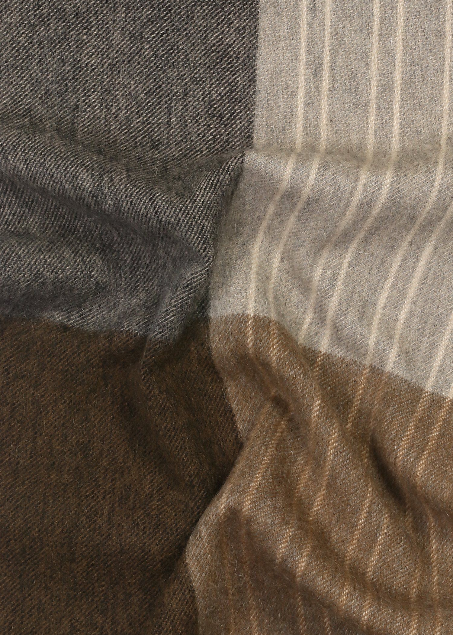 カラーブロッキング ストライプ カシミヤブレンド マフラー