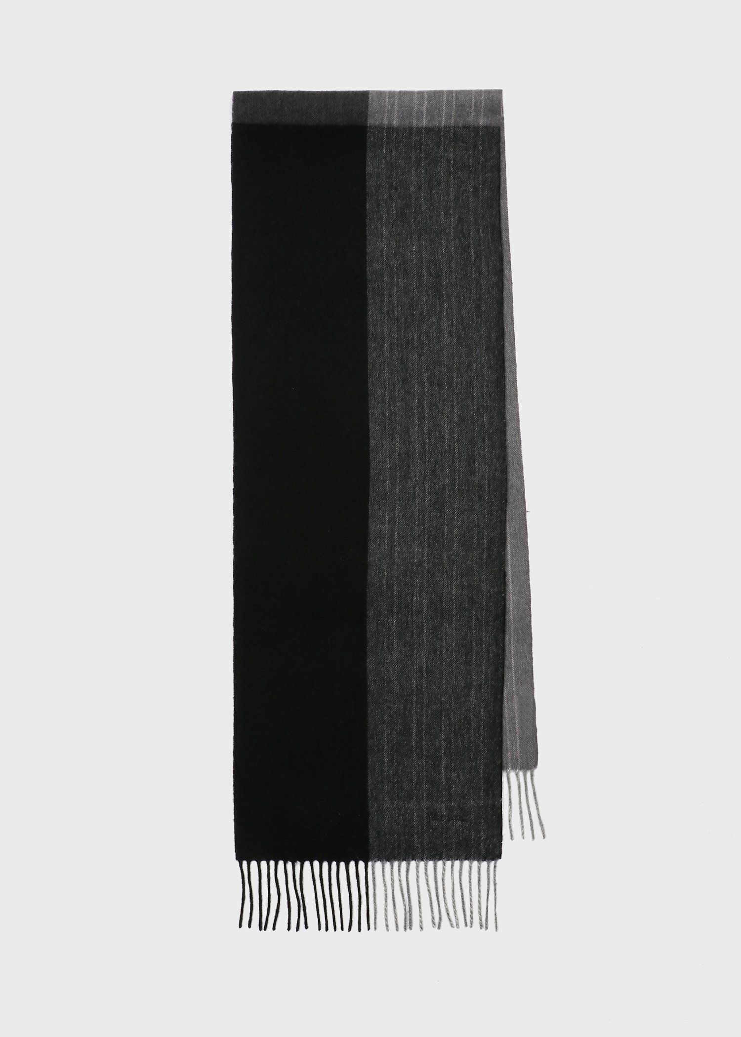 カラーブロッキング ストライプ カシミヤブレンド マフラー