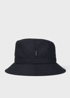 ウールチェック バケットハット